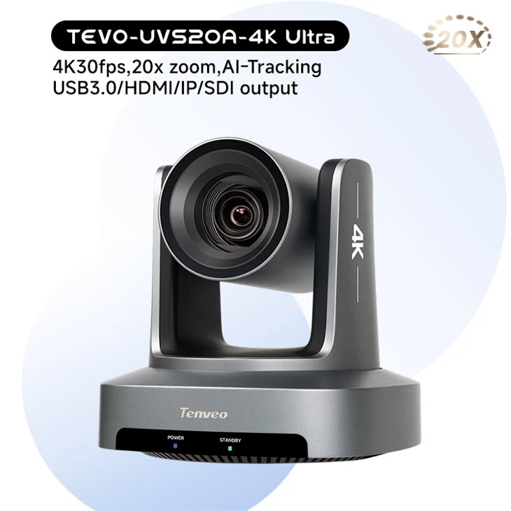 Nízka cena 4K Automatické sledovanie SDI USB IP 20X Konferenčná kamera PTZ