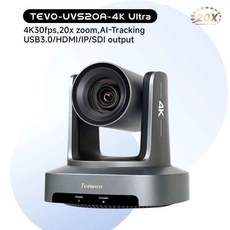 Tenveo 4K Automatické sledovanie SDI USB IP 20X PTZ Konferenčná kamera
